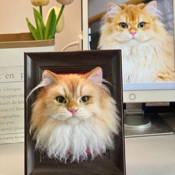 Custom Wool felt pet 3D photo frame portrait