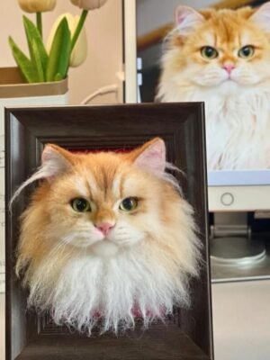 Mini Framed 3D wool felted pet